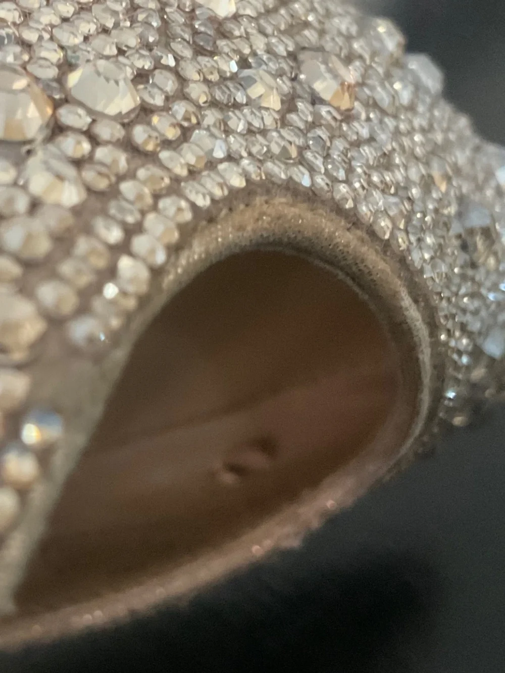 BETSEY JOHNSON Clark Slingback Pointed Toe Rhinestone Pump in Light Gold Size 6